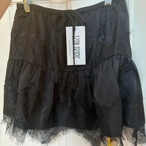 Black Lace Tiered Skirt 12th tribe
